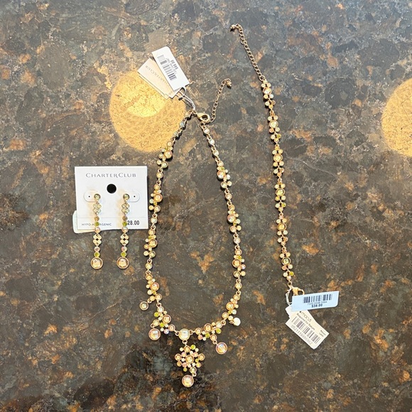 Charter Club Jewelry - NWT Charter Club Gold and Silver Floral Necklace Set
